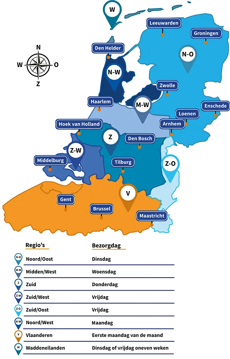 Transportroutes kaart